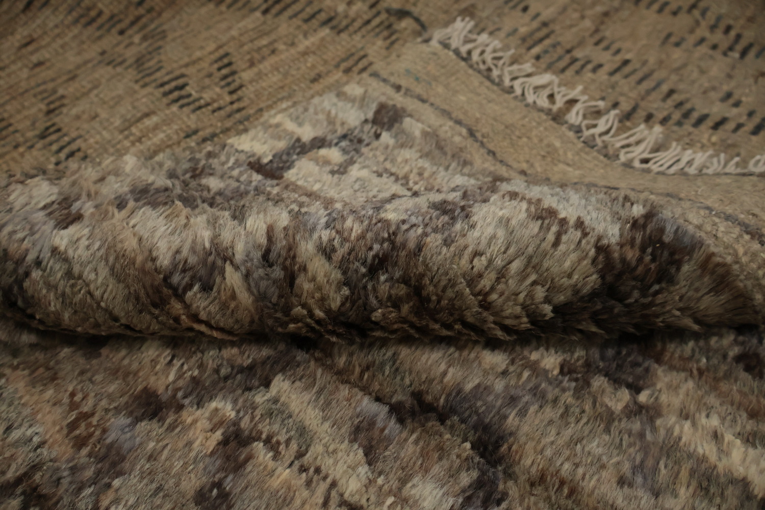 Geometric Charm Elegant Brown Moroccan Area Rug 7x10