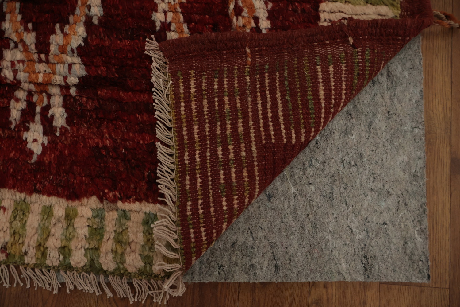 Classic Red Geometric Diamond Moroccan Area Rug 6x8