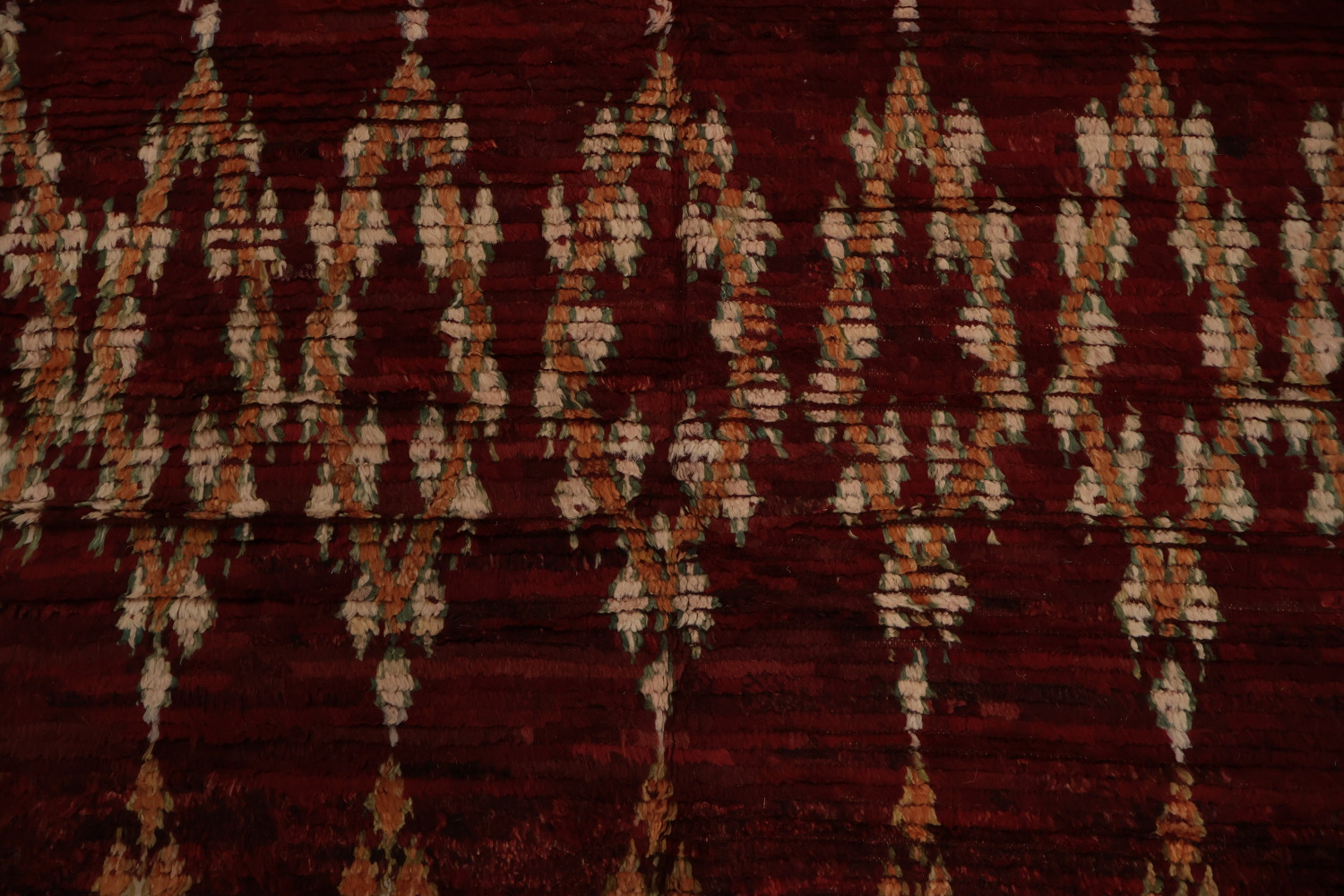 Classic Red Geometric Diamond Moroccan Area Rug 6x8