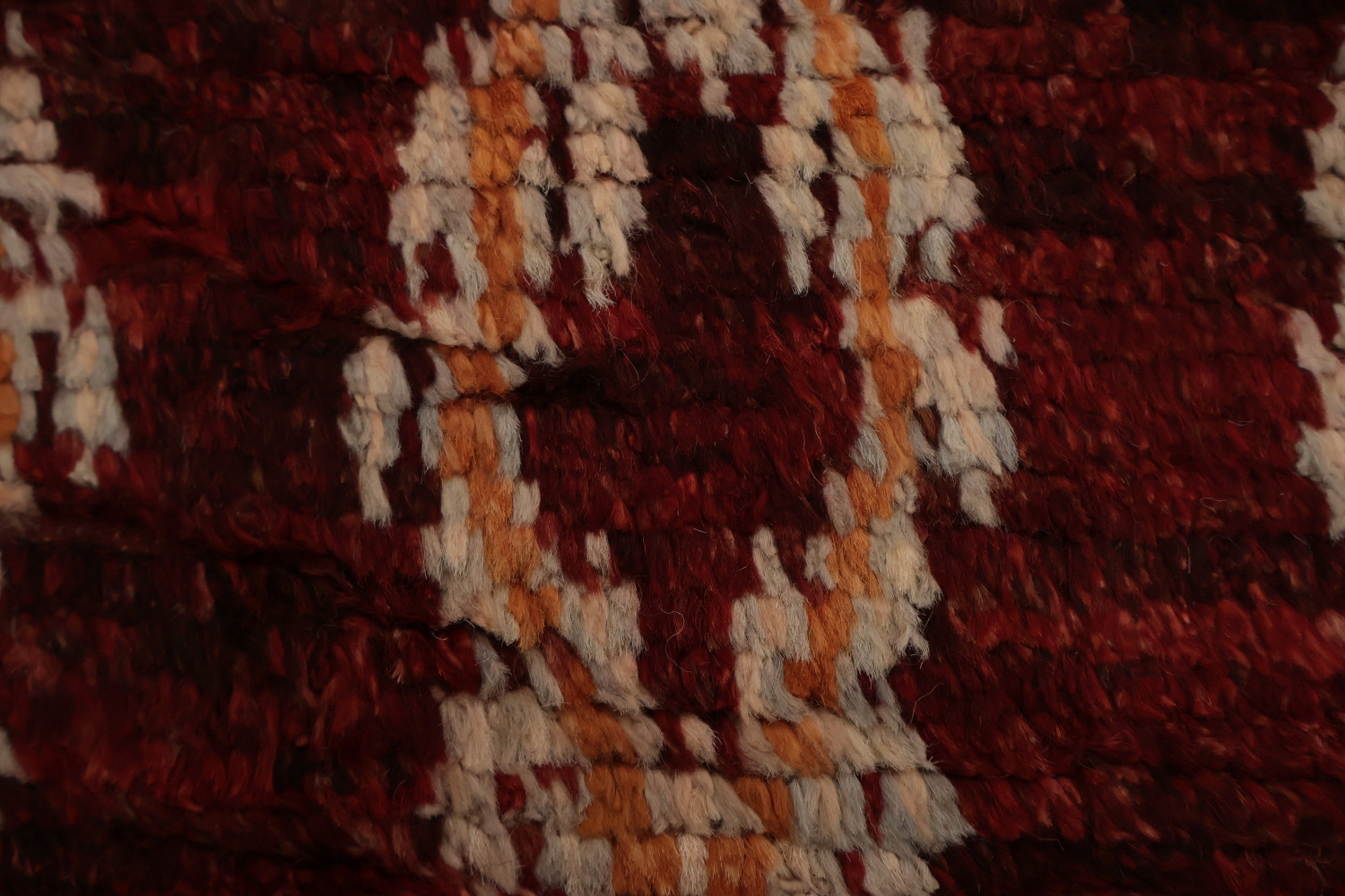 Classic Red Geometric Diamond Moroccan Area Rug 6x8