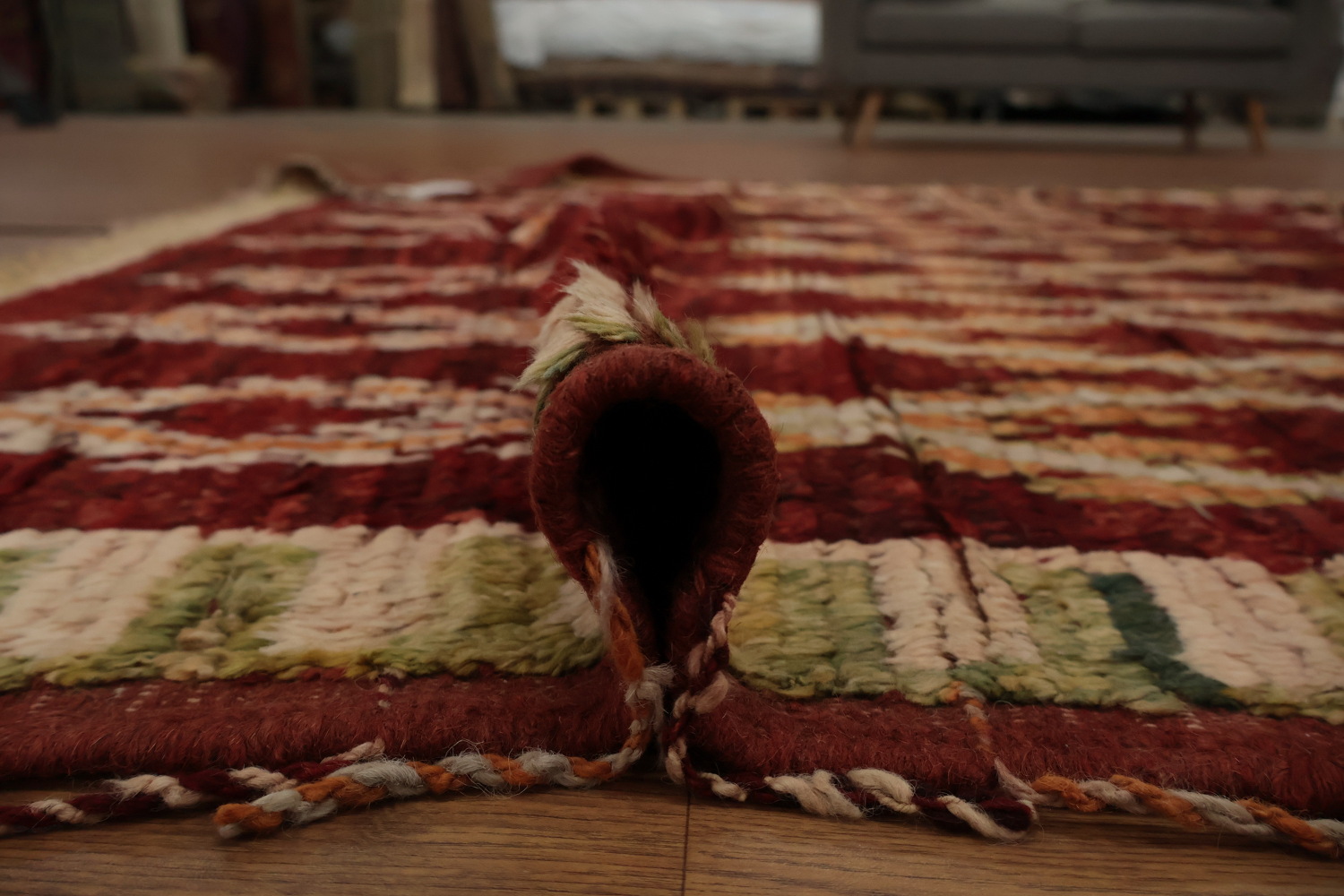 Classic Red Geometric Diamond Moroccan Area Rug 6x8
