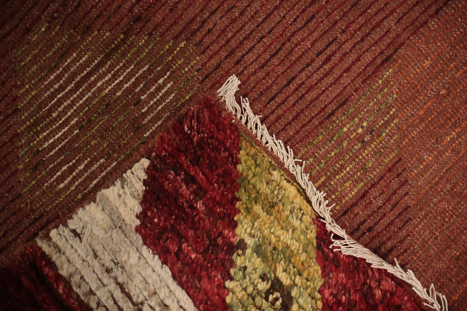 Traditional Geometric Moroccan Area Rug 7x10 in Rich Earthy Tones