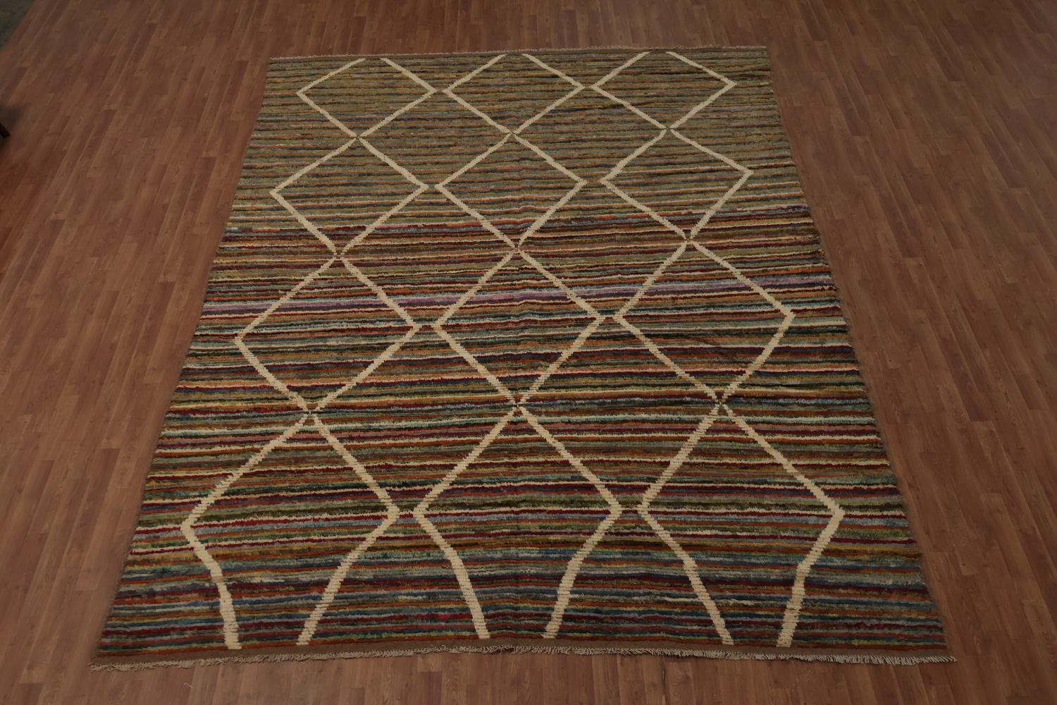 Geometric Elegance Striped Moroccan Large Area Rug 10x13
