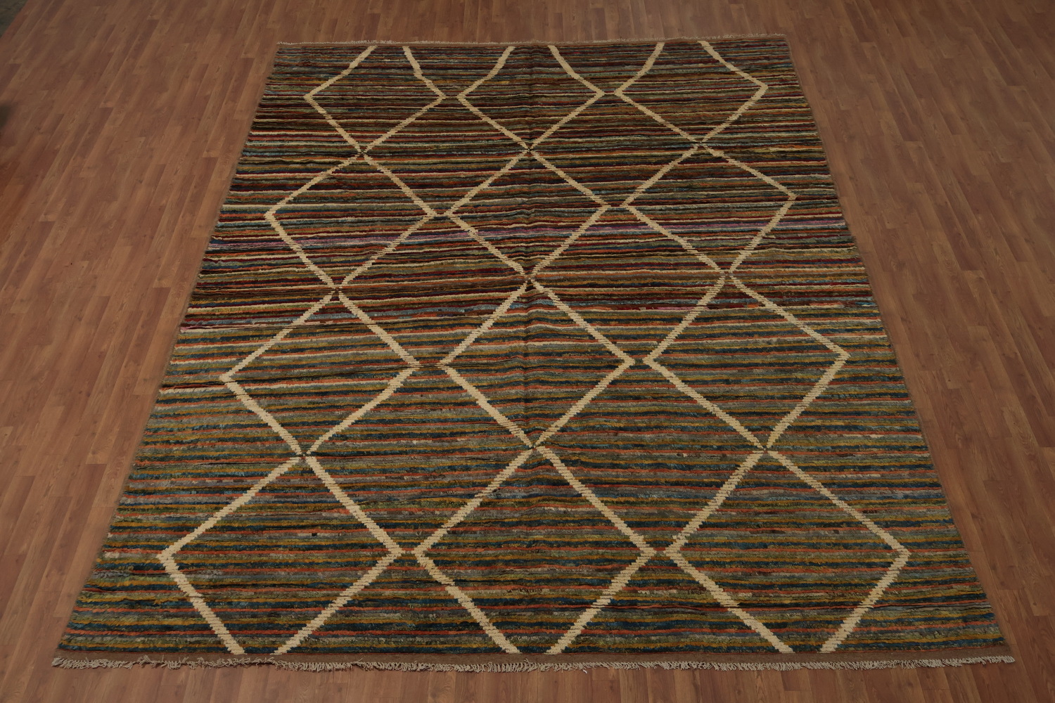 Geometric Elegance Striped Moroccan Large Area Rug 10x13