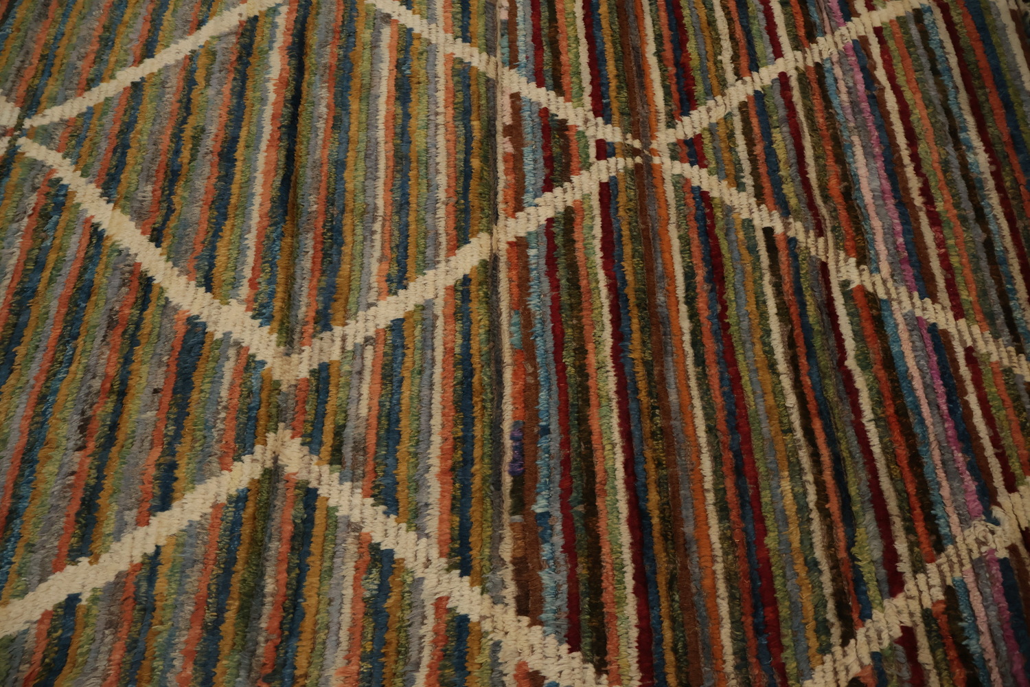 Geometric Elegance Striped Moroccan Large Area Rug 10x13