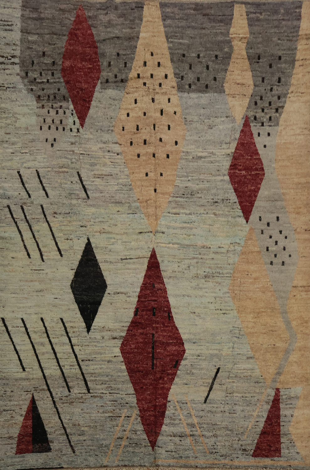 Earth-Toned Moroccan Large Area Rug 10x14 with Geometric Charm