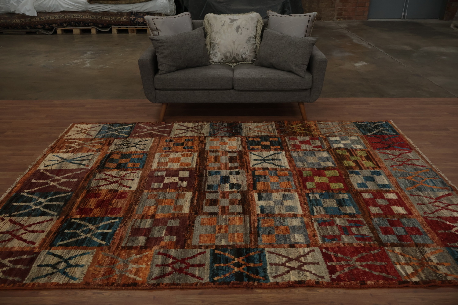 Intricate Moroccan Area Rug 7x10 with Rich Earthy Tones