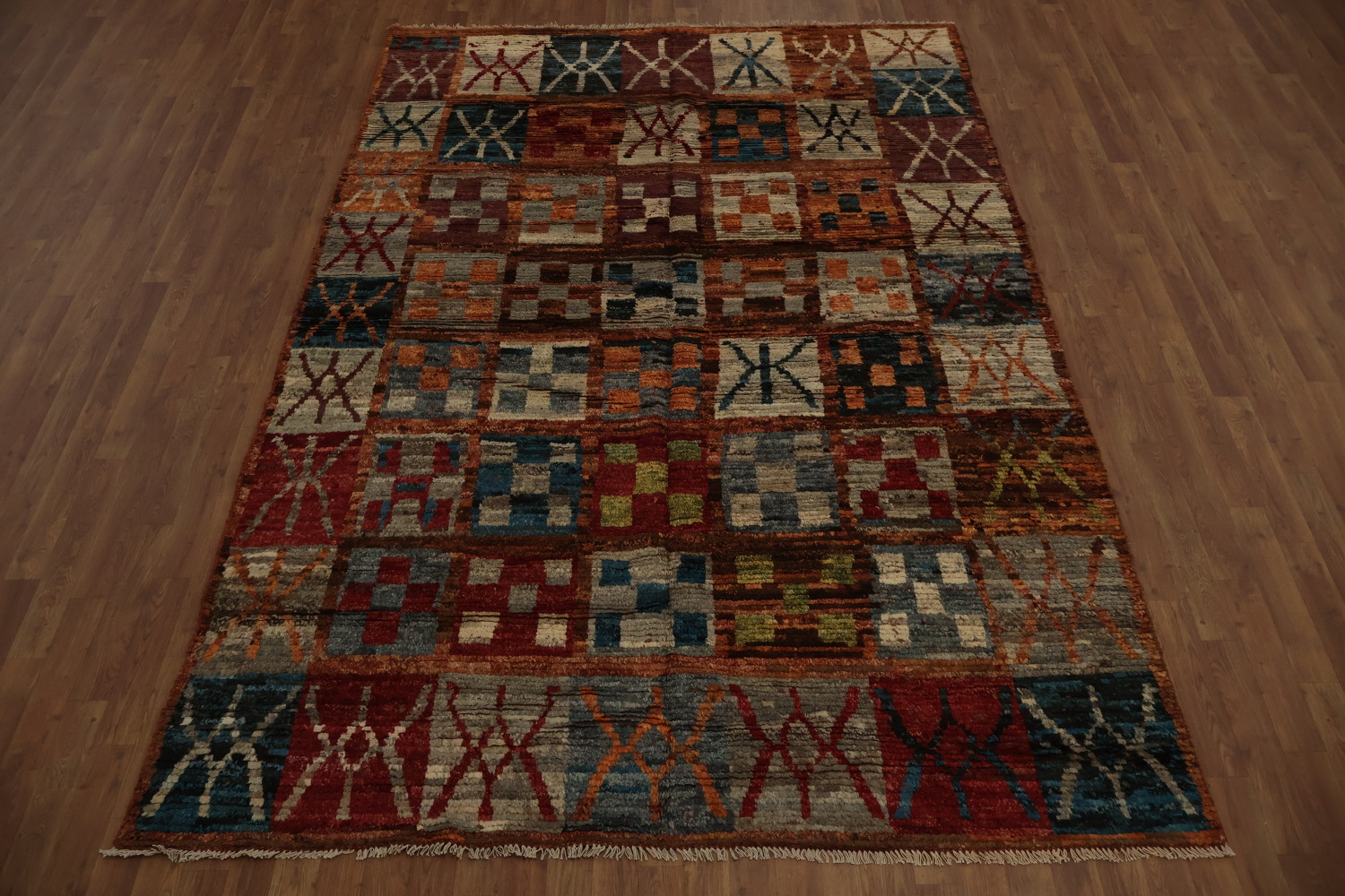 Intricate Moroccan Area Rug 7x10 with Rich Earthy Tones
