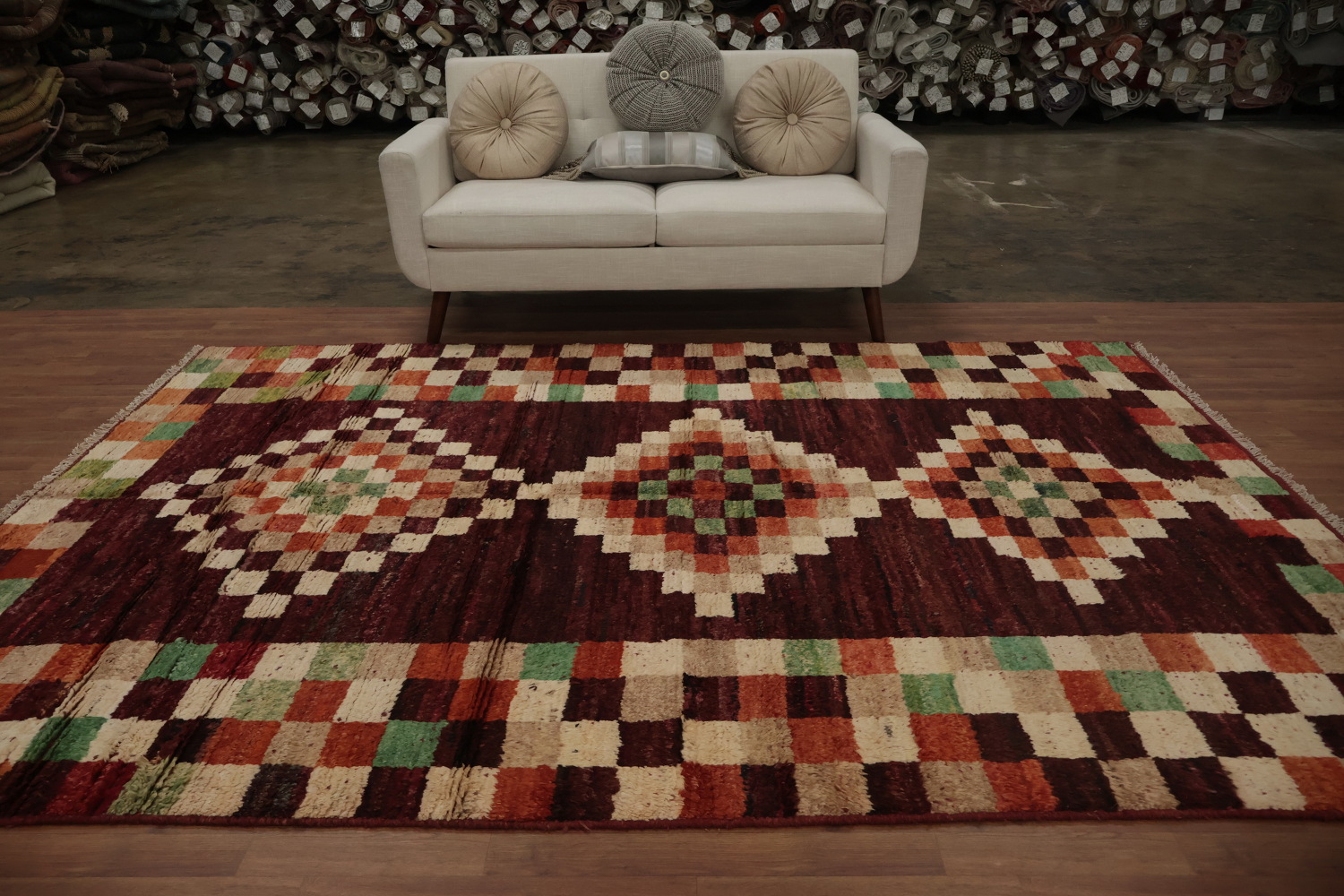 Checkered Moroccan Oriental Area Rug 7x10
