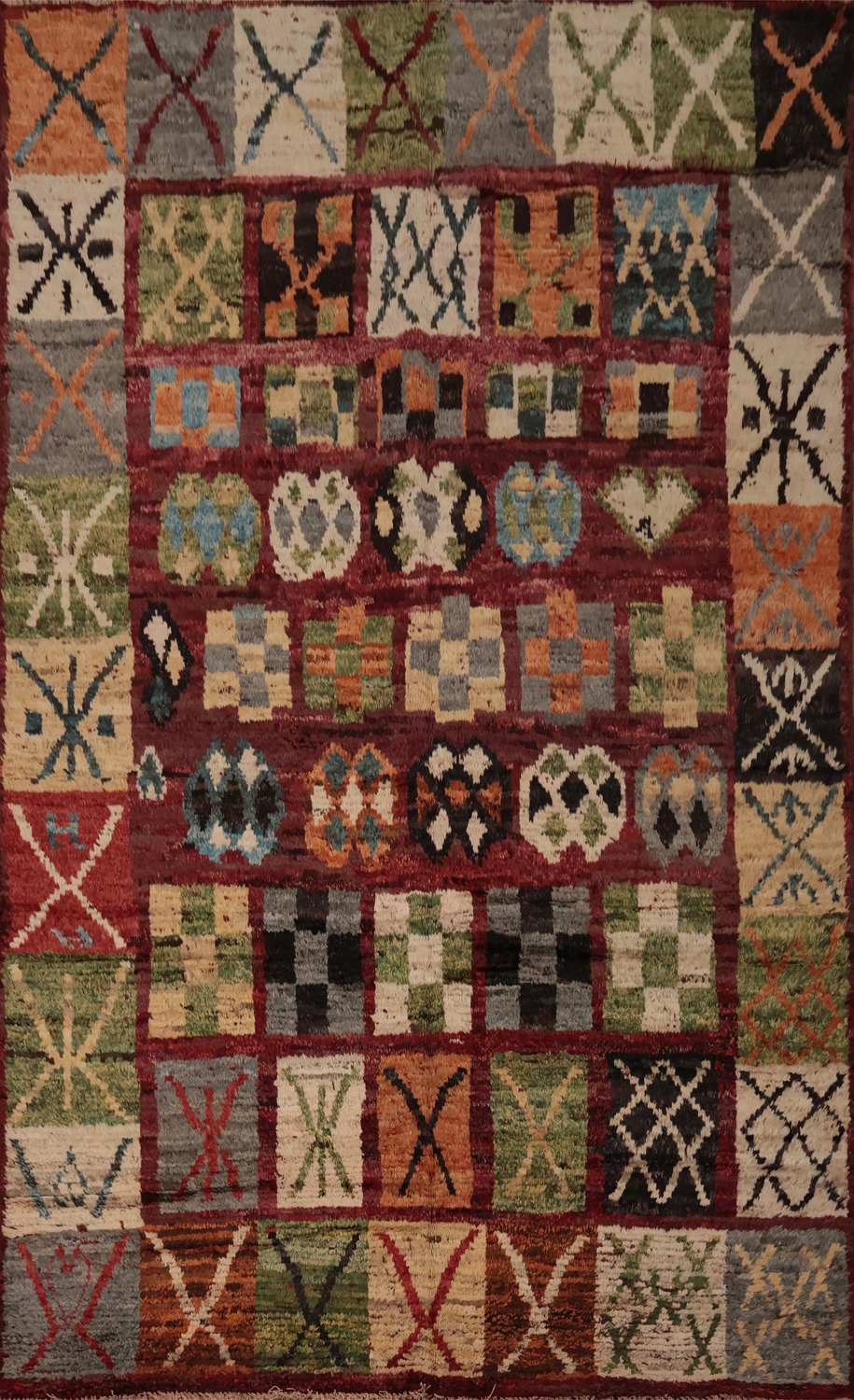 Vibrant Patchwork Moroccan Area Rug 7x10 with Rich Colors