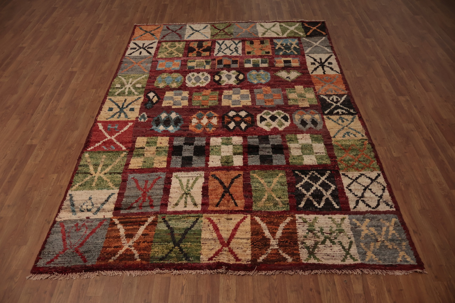 Vibrant Patchwork Moroccan Area Rug 7x10 with Rich Colors