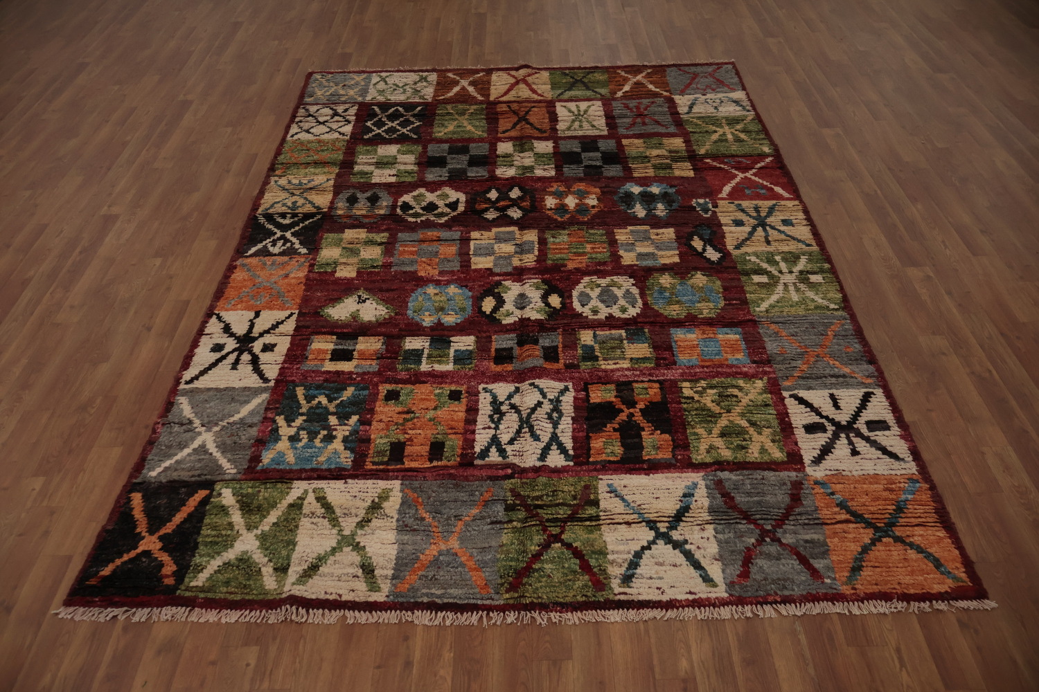 Vibrant Patchwork Moroccan Area Rug 7x10 with Rich Colors