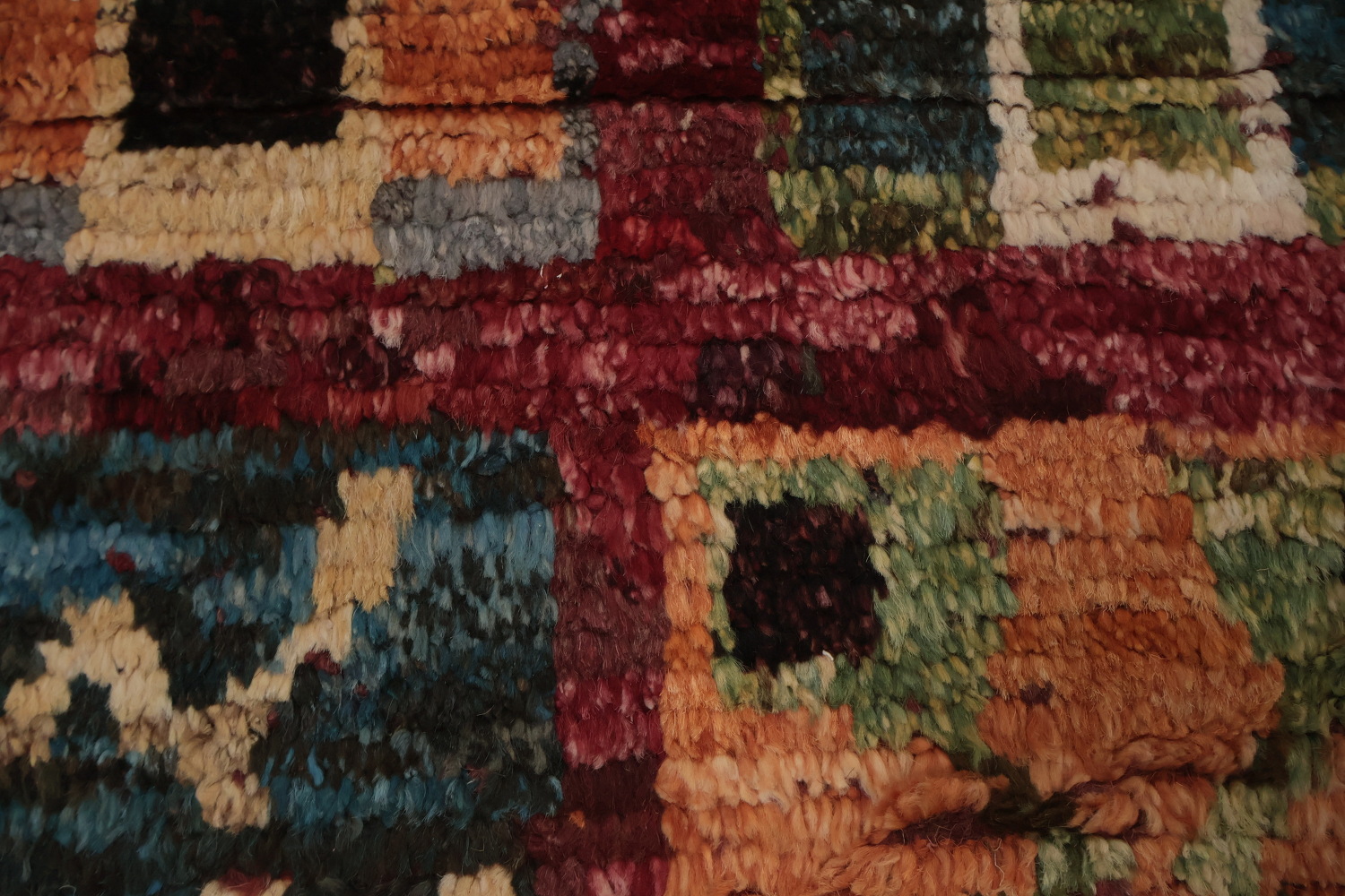 Vibrant Patchwork Moroccan Area Rug 7x10 with Rich Colors