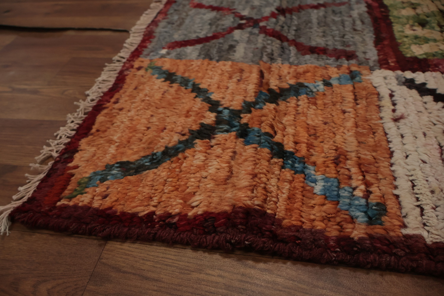 Vibrant Patchwork Moroccan Area Rug 7x10 with Rich Colors
