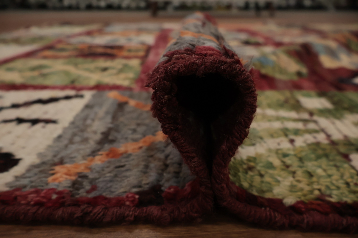 Vibrant Patchwork Moroccan Area Rug 7x10 with Rich Colors