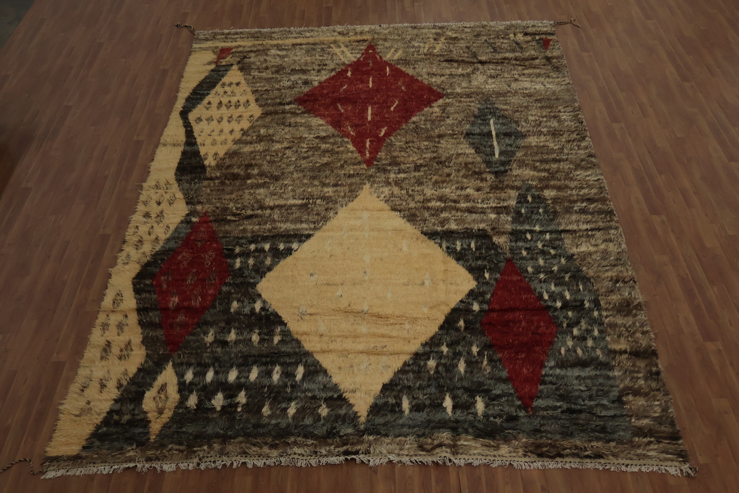 Geometric Bohemian Diamond Moroccan Berber Large Area Rug 10x14