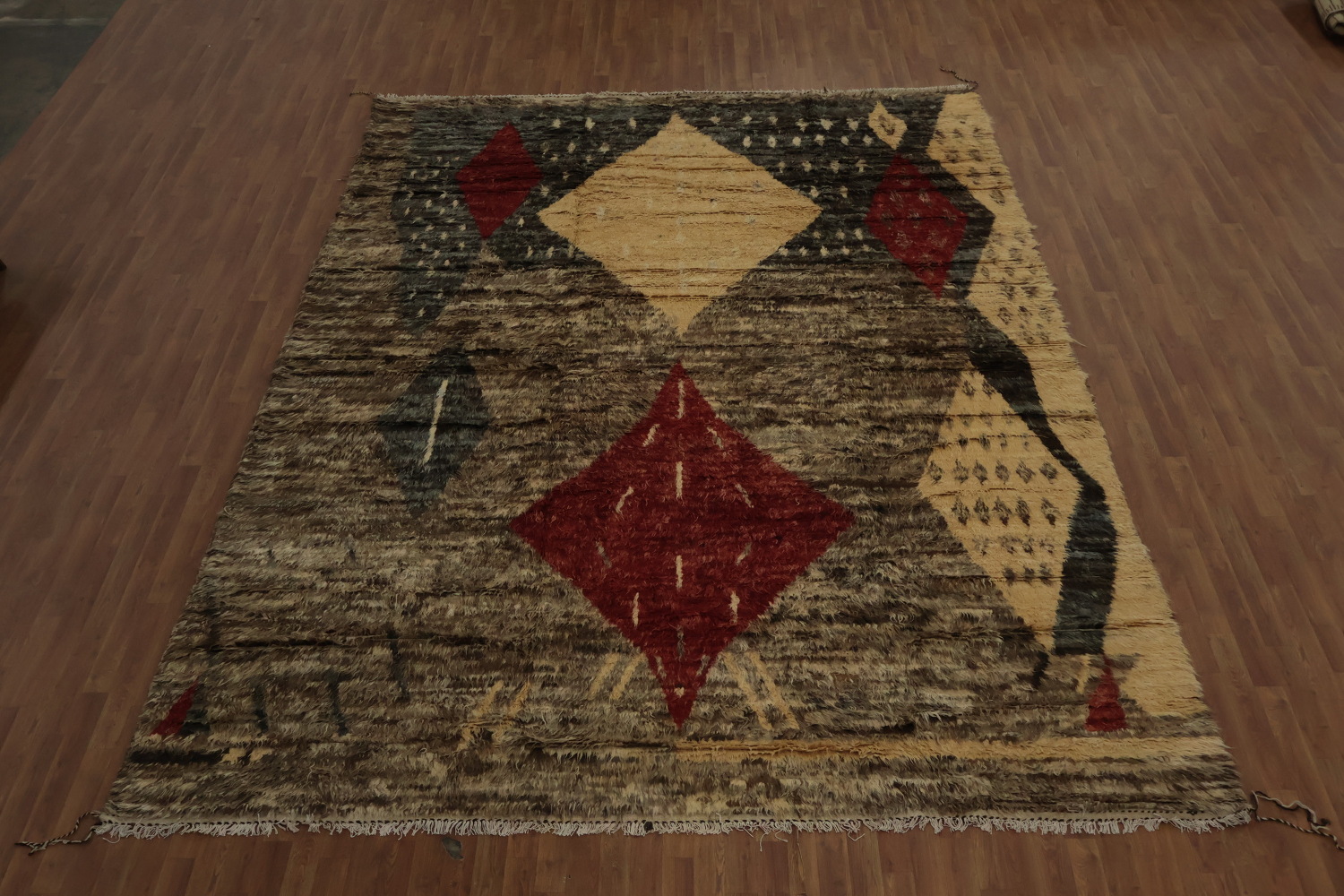 Geometric Bohemian Diamond Moroccan Berber Large Area Rug 10x14