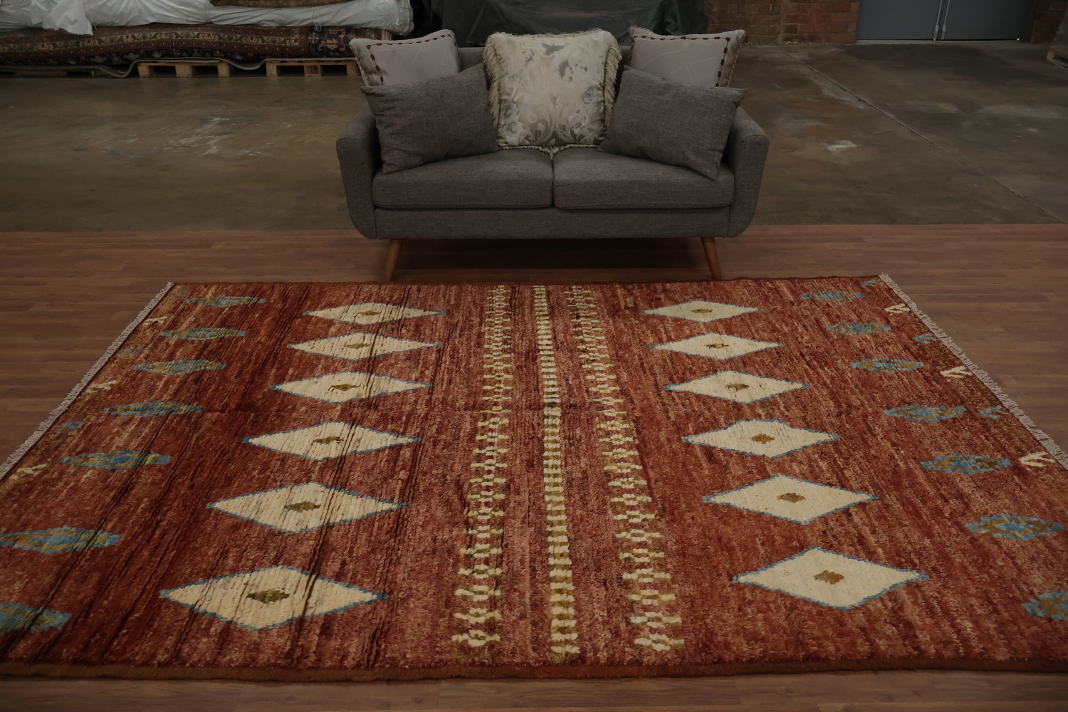 Warm Moroccan Area Rug 7x10 Embellished with Timeless Patterns