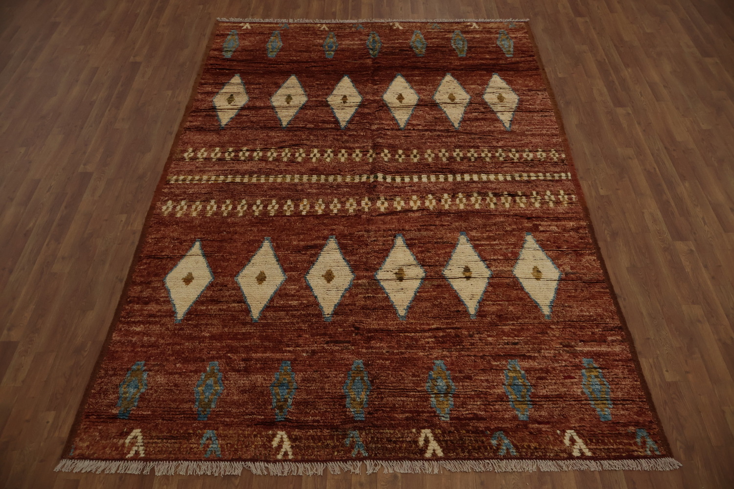 Warm Moroccan Area Rug 7x10 Embellished with Timeless Patterns