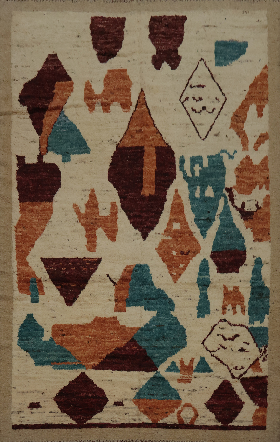 Vibrant Abstract Moroccan Area Rug 7x10 for Modern Home Decor