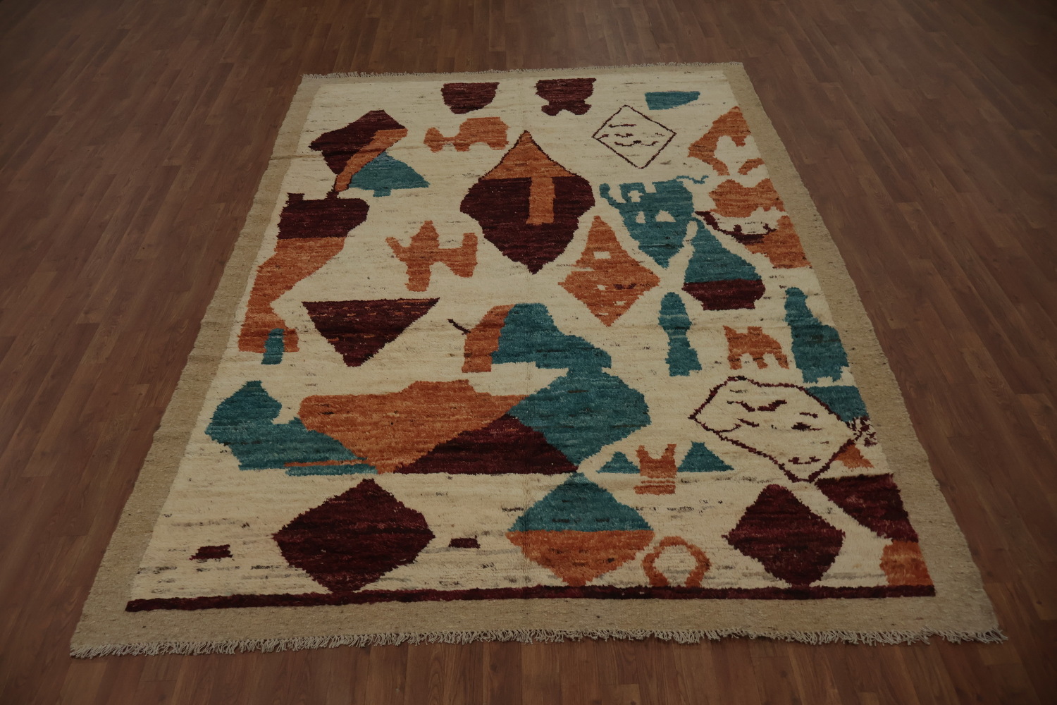 Vibrant Abstract Moroccan Area Rug 7x10 for Modern Home Decor