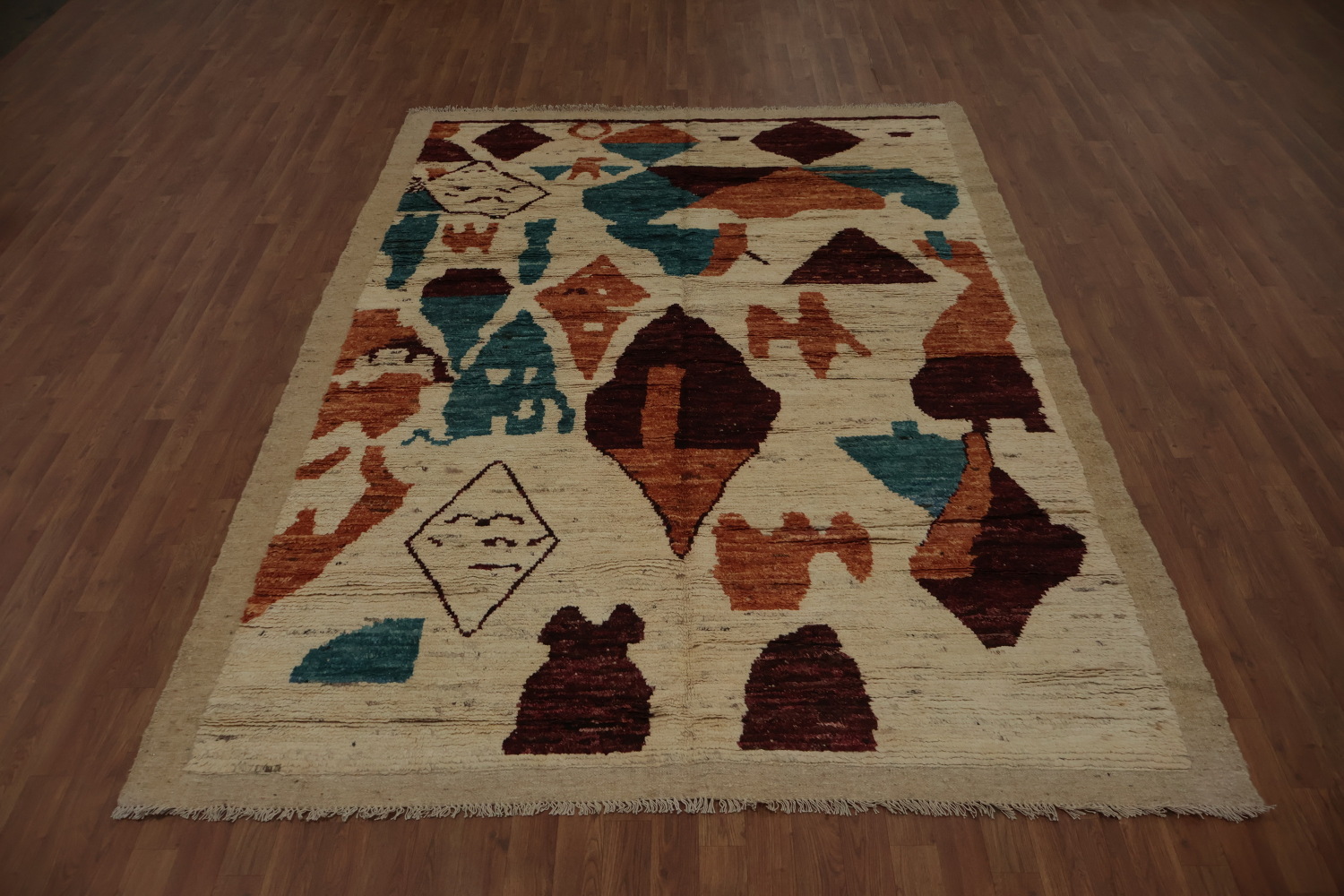 Vibrant Abstract Moroccan Area Rug 7x10 for Modern Home Decor