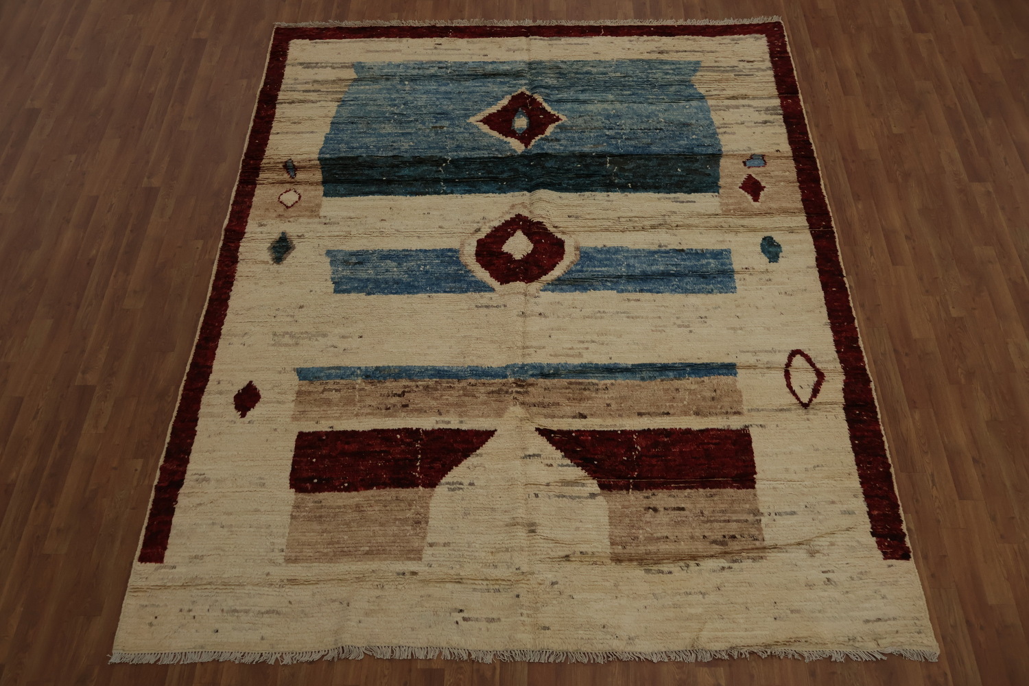 Rustic Moroccan Area Rug 8x10 with Geometric and Earthy Hues