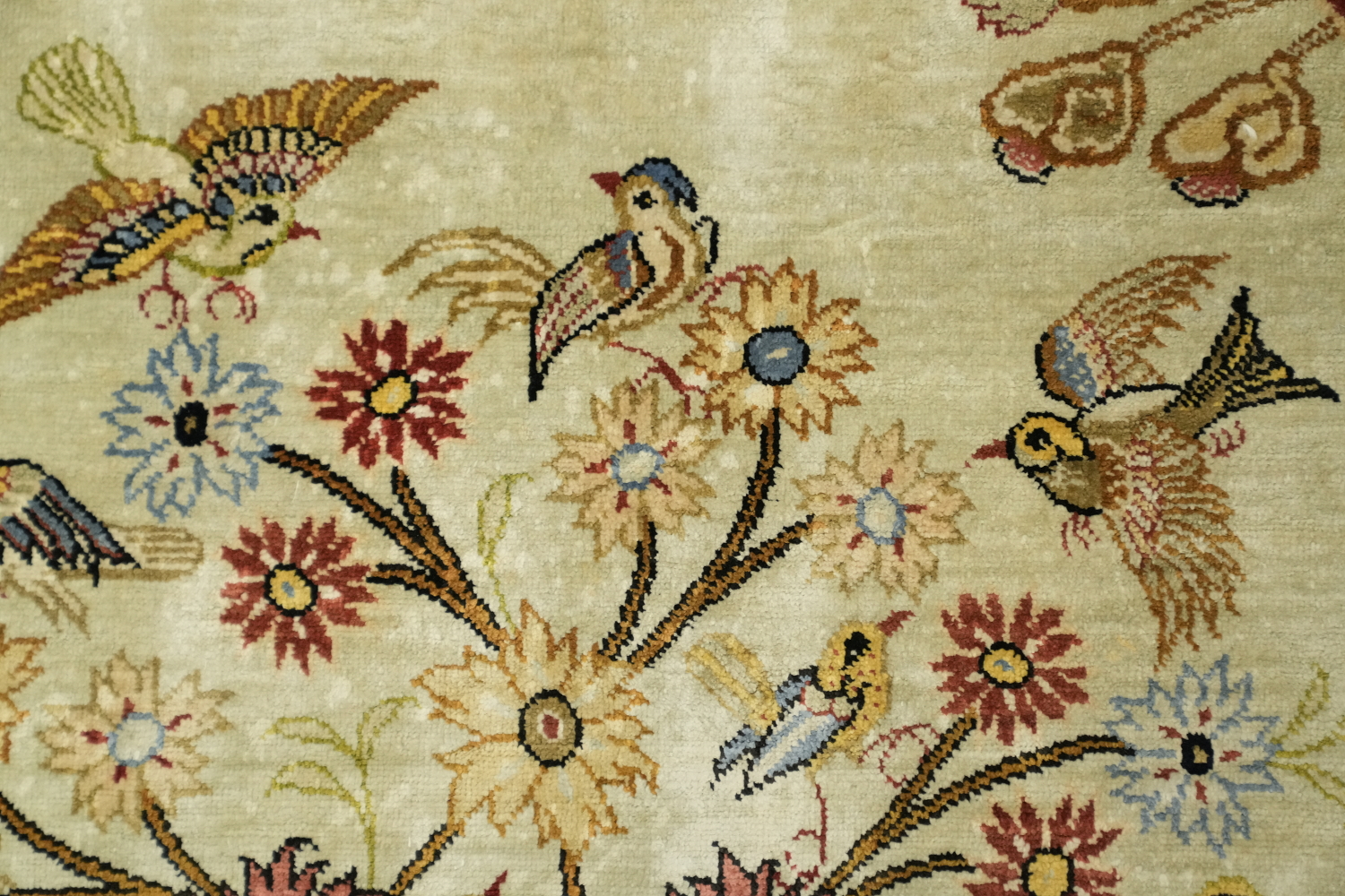 100% Silk Qum Persian Area Rug 4x5