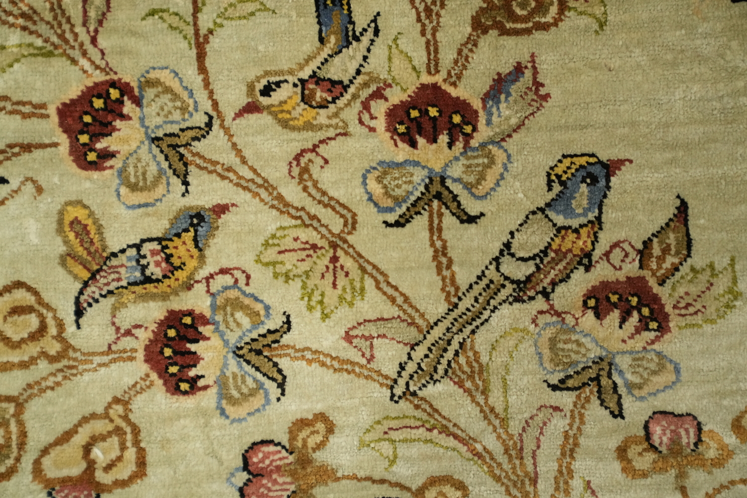 100% Silk Qum Persian Area Rug 4x5