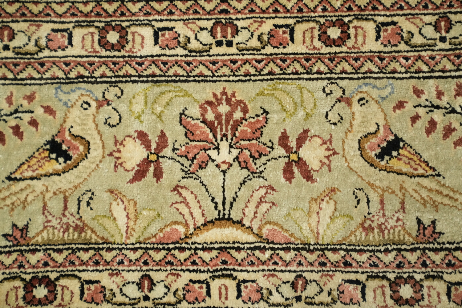 100% Silk Qum Persian Area Rug 4x5
