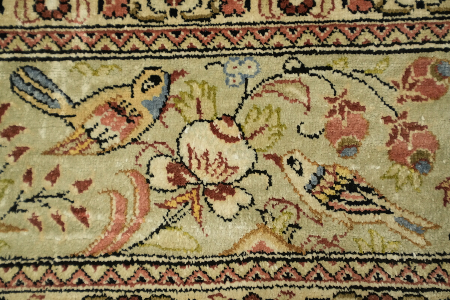 100% Silk Qum Persian Area Rug 4x5