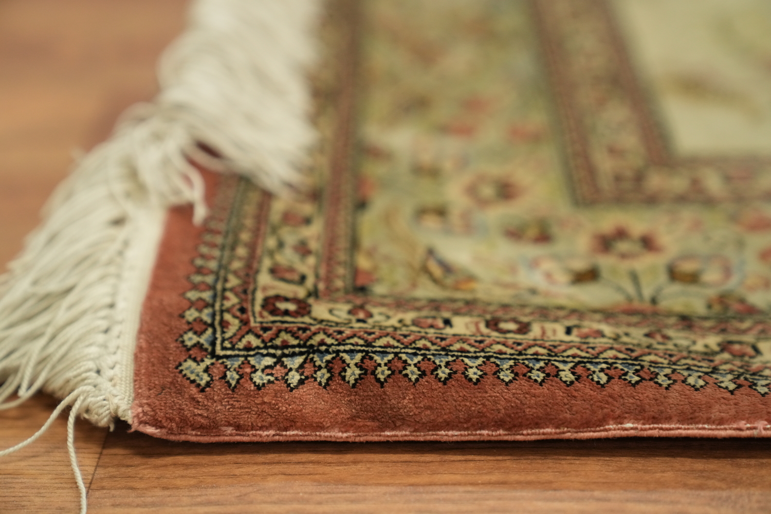 100% Silk Qum Persian Area Rug 4x5