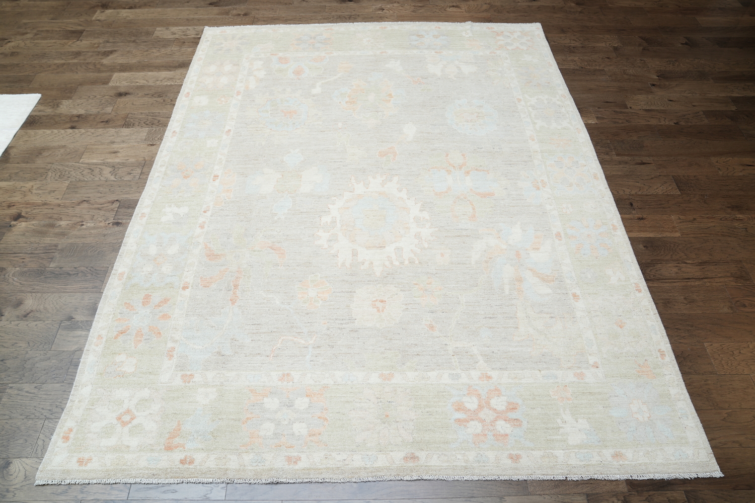 Floral Oushak Vegetable Dye Area Rug 9x12