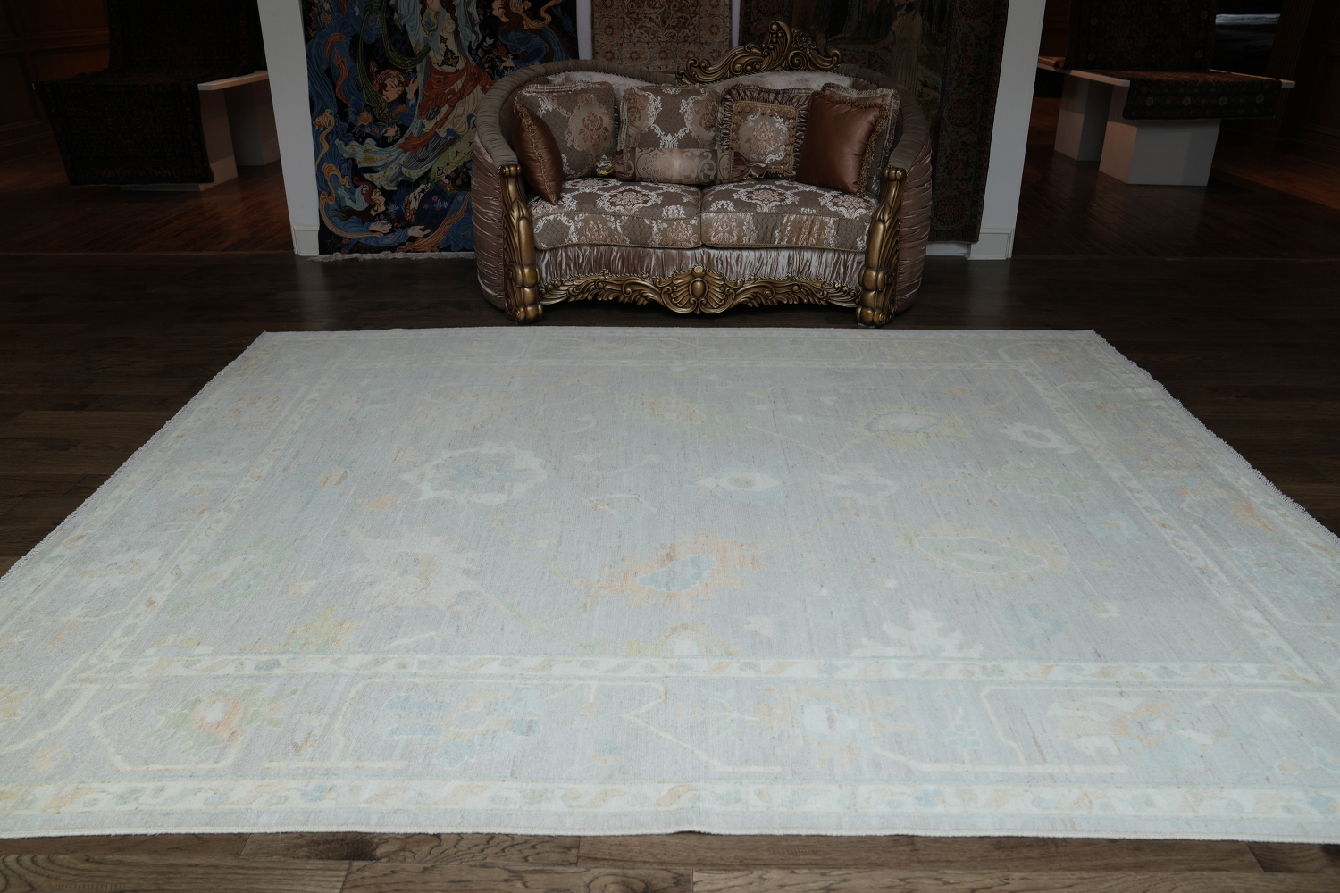 Wool Oushak Vegetable Dye Area Rug 9x12