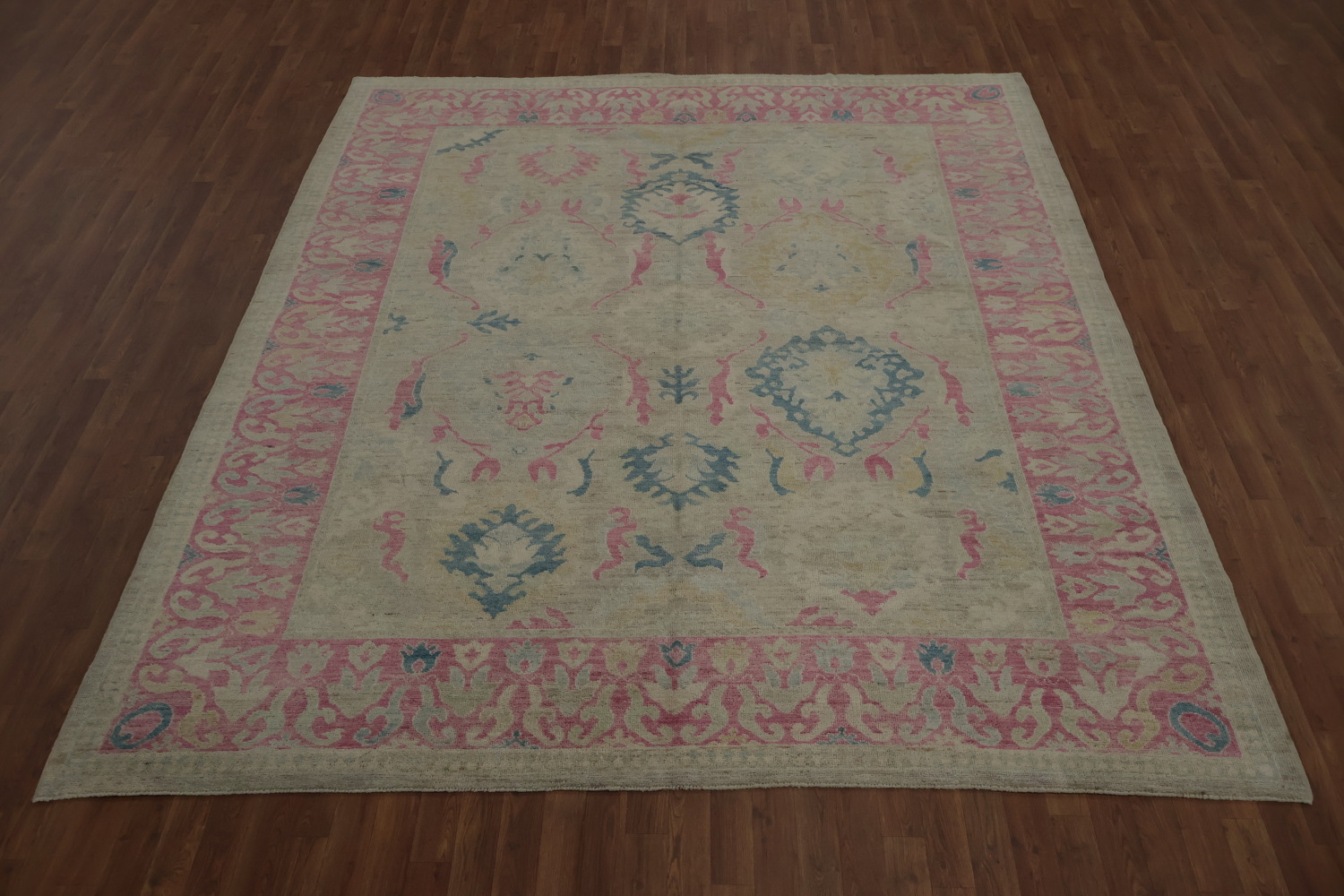 Artisan Oushak Area Rug 8x10 with Intricate Floral and Leaf Patterns