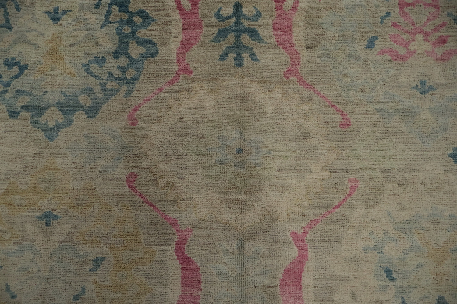 Artisan Oushak Area Rug 8x10 with Intricate Floral and Leaf Patterns