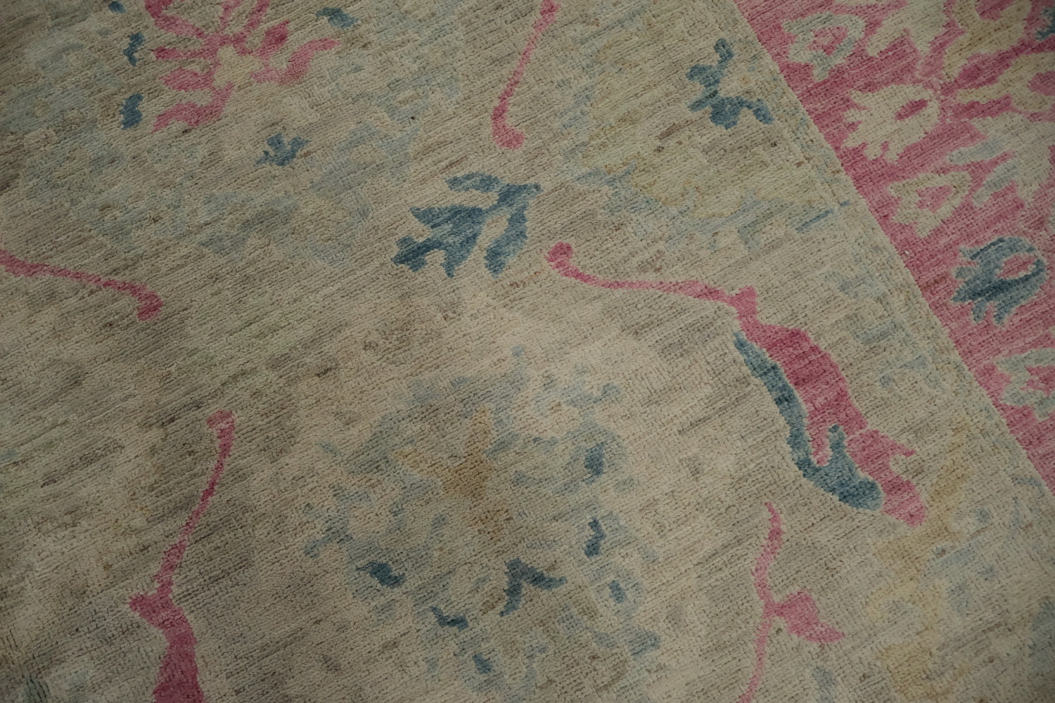 Artisan Oushak Area Rug 8x10 with Intricate Floral and Leaf Patterns