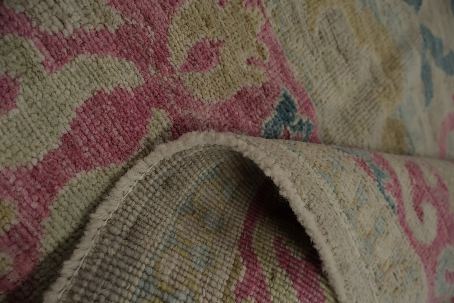 Artisan Oushak Area Rug 8x10 with Intricate Floral and Leaf Patterns