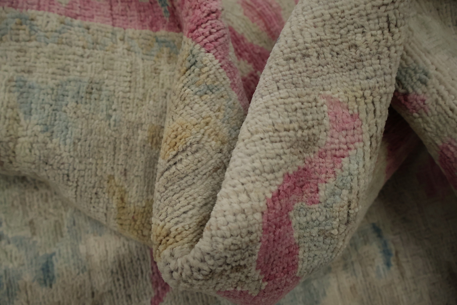 Artisan Oushak Area Rug 8x10 with Intricate Floral and Leaf Patterns