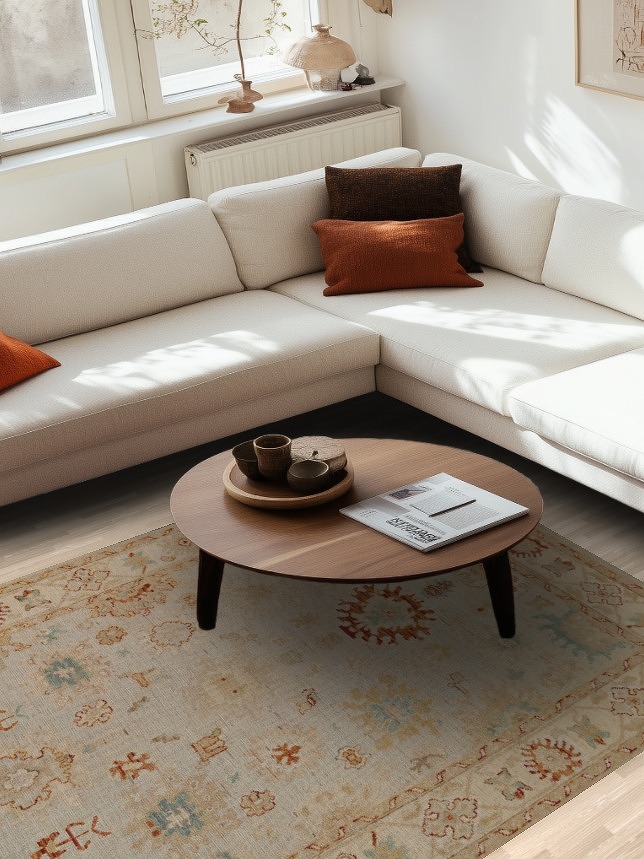 Oushak Vegetable Dye Area Rug 6x9