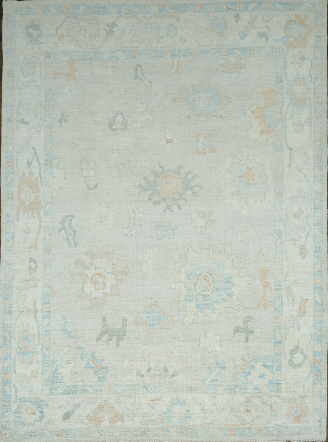 Oushak Vegetable Dye Area Rug 8x11