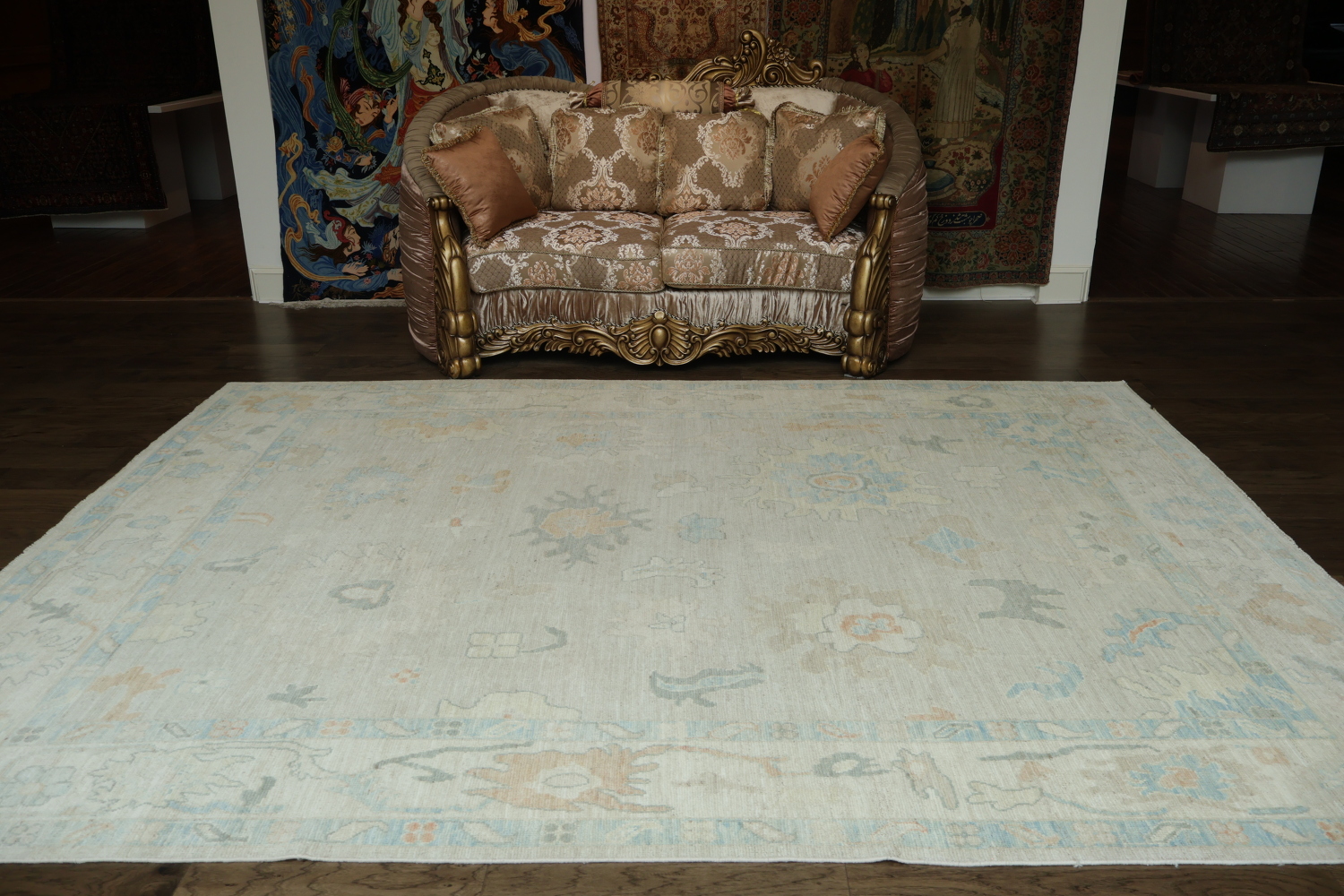 Oushak Vegetable Dye Area Rug 8x11