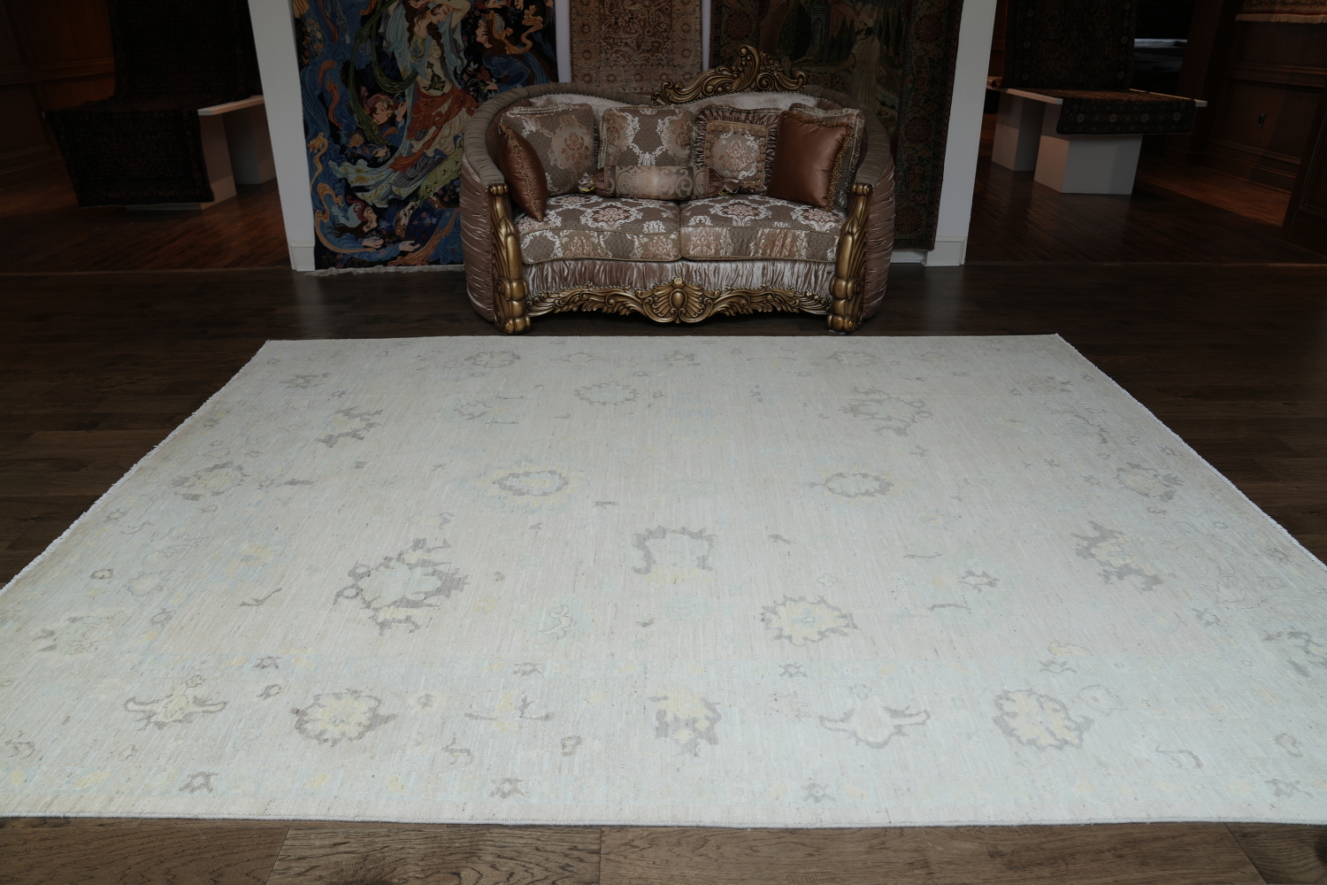 Turkish Oushak Vegetable Dye Area Rug 9x12