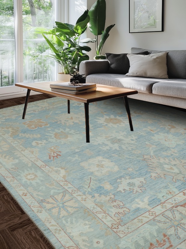Vegetable Dye Oushak Oriental Area Rug 8x11