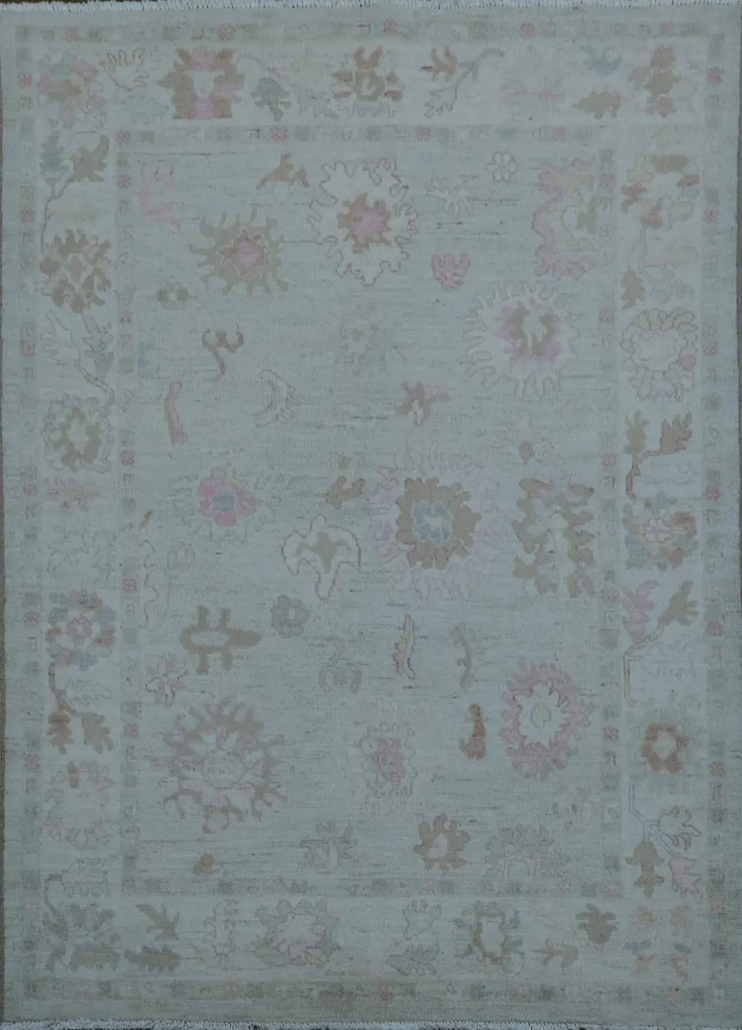 Vegetable Dye Oushak Oriental Area Rug 5x7