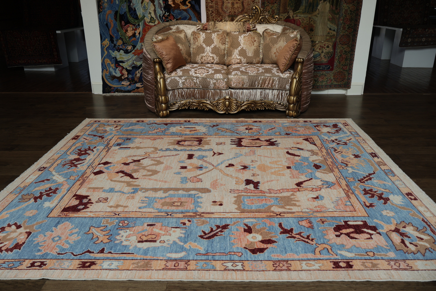Vegetable Dye Oushak Turkish Area Rug 8x10