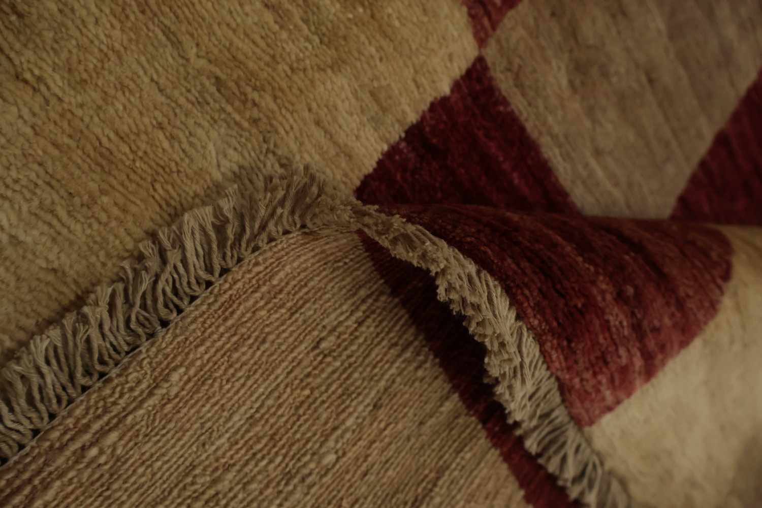 Handmade Checkered Gabbeh Kashkoli Area Rug 6x8 for Modern Spaces