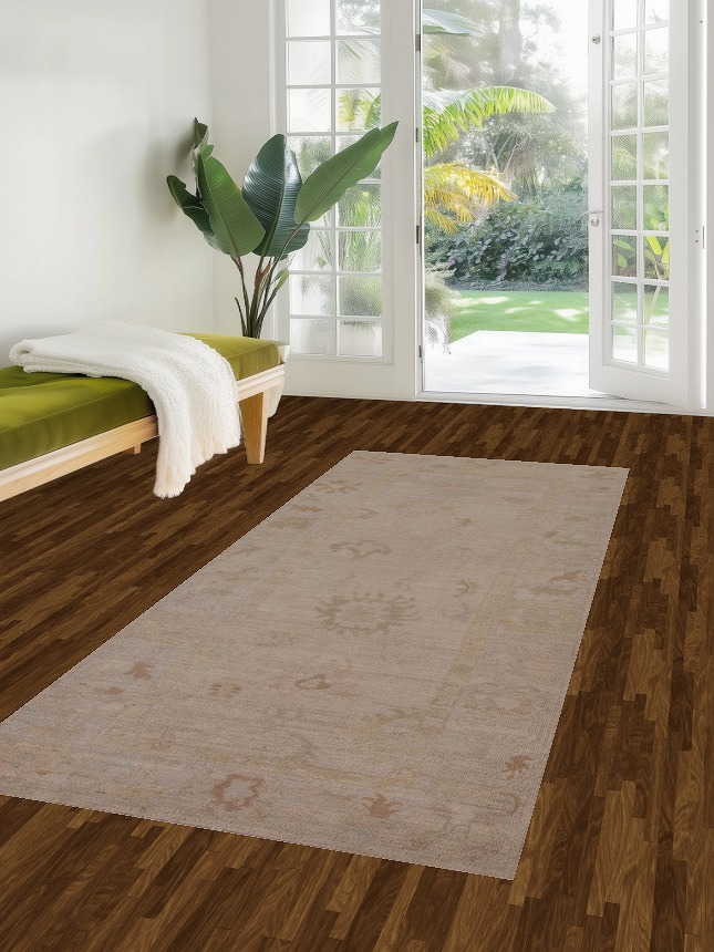 Vegetable Dye Oushak Oriental Runner Rug 3x8