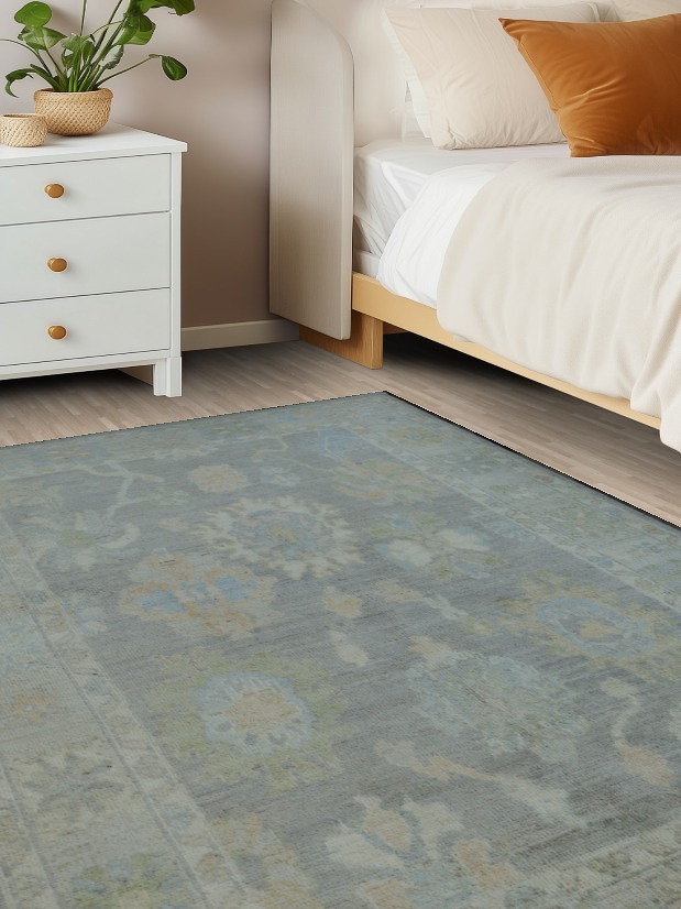 Vegetable Dye Oushak Oriental Area Rug 4x6