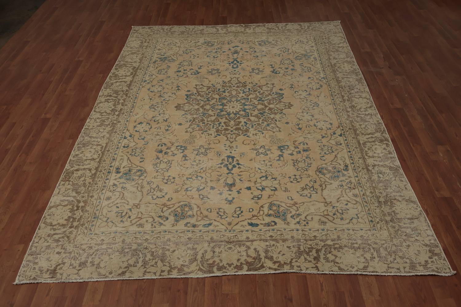 Distressed Floral Tabriz Persian Area Rug 7x11